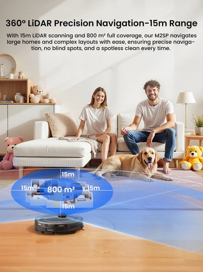 Lefant M2S Pro Robot Vacuum Cleaner – 10,000Pa, 240 Min, DTOF Laser Navigation, Auto-Empty, Ideal for Pet Hair