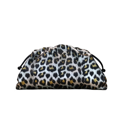 Ruched Snake Pattern Dumpling Shoulder Bag