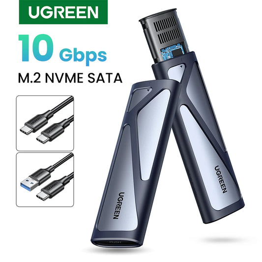 UGREEN M.2 SSD Case | NVMe & SATA Dual Protocol | USB-C 3.1 10Gbps | NVMe PCIe / NGFF SATA | External SSD Enclosure