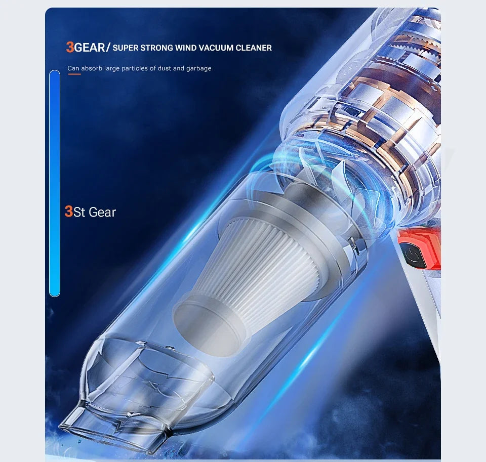 Cordless Car & Home Vacuum Cleaner – Strong Suction Portable Handheld Dust Blower
