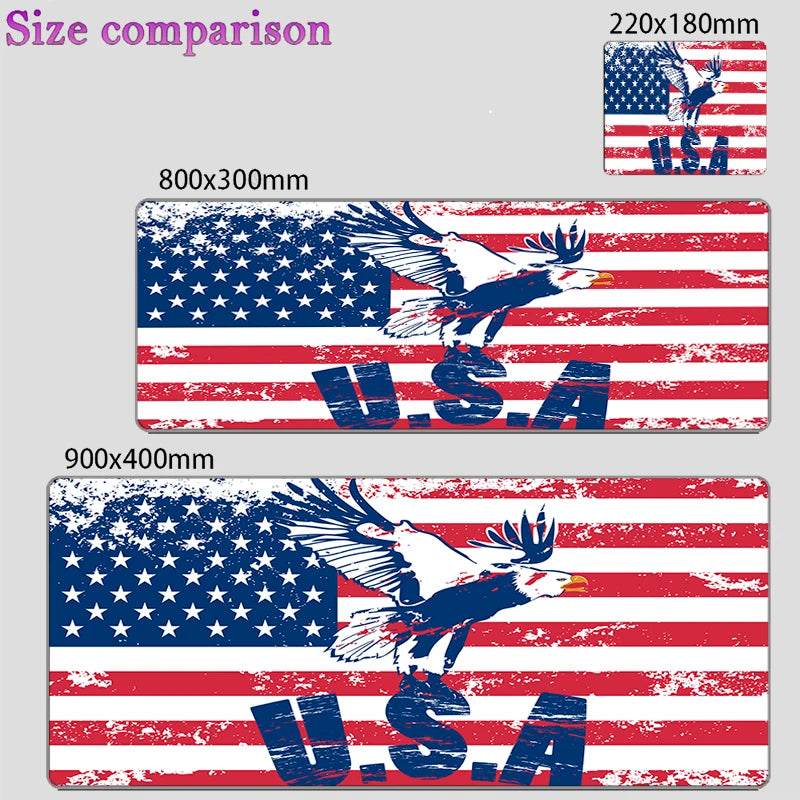 USA Flag XXL Extended Gaming Mouse Pad – 900x400mm Anti-Slip Desk Mat for Keyboard & Mouse