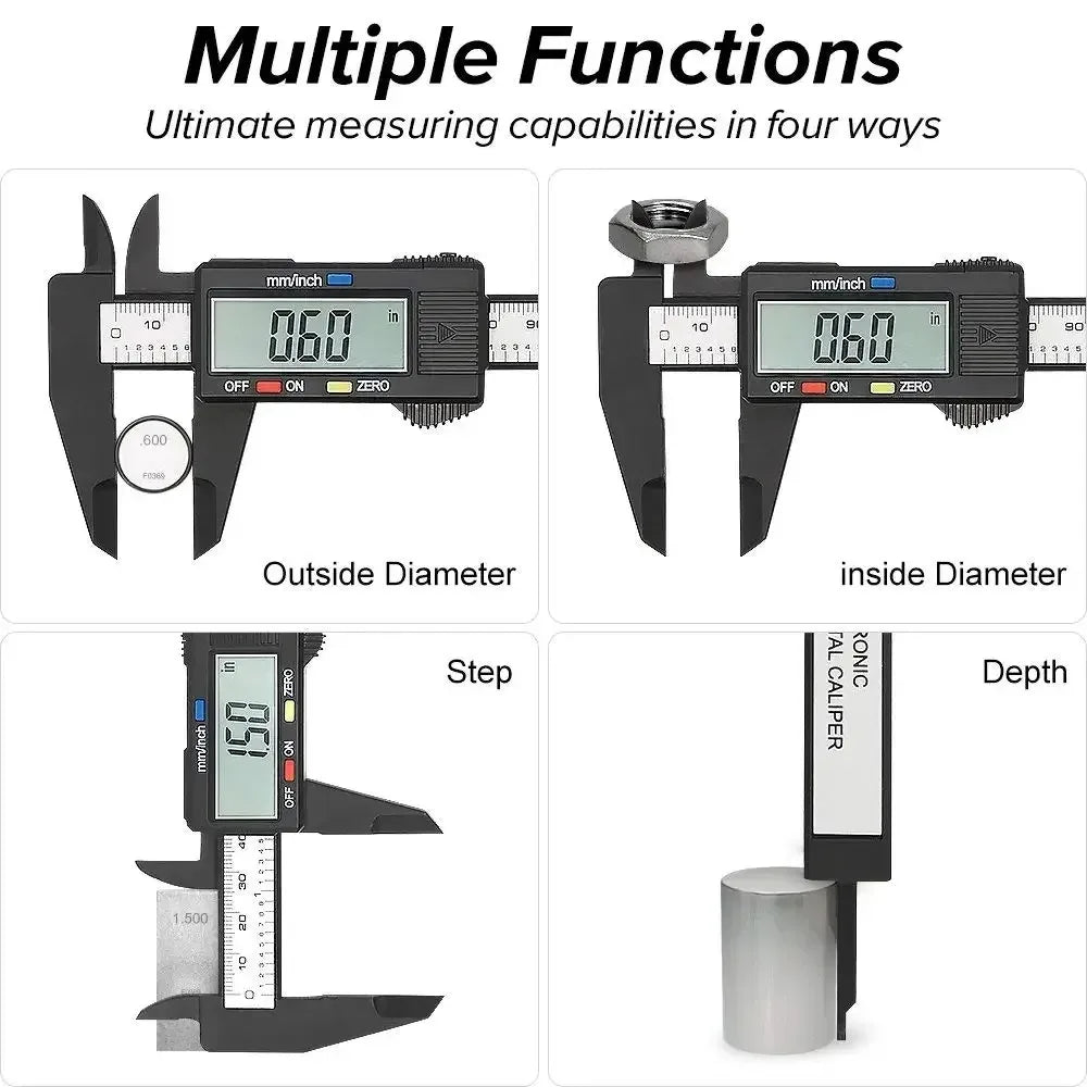 Digital Vernier Caliper 100–150mm – Carbon Fiber Electronic Measuring Tool