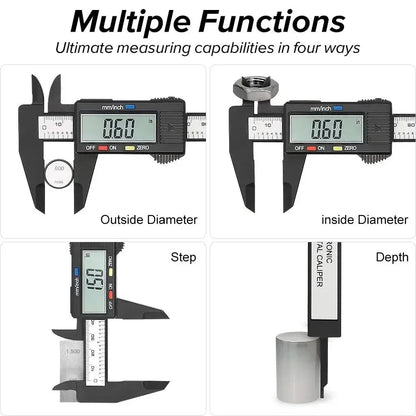 Digital Vernier Caliper 100–150mm – Carbon Fiber Electronic Measuring Tool