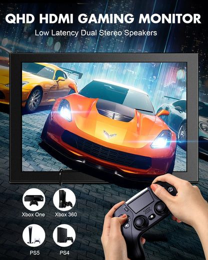 EYOYO 12" 2K QHD Monitor | 2560x1440 IPS | HDR400 | HDMI VGA | Built-in Speaker | Laptop PS4 Xbox