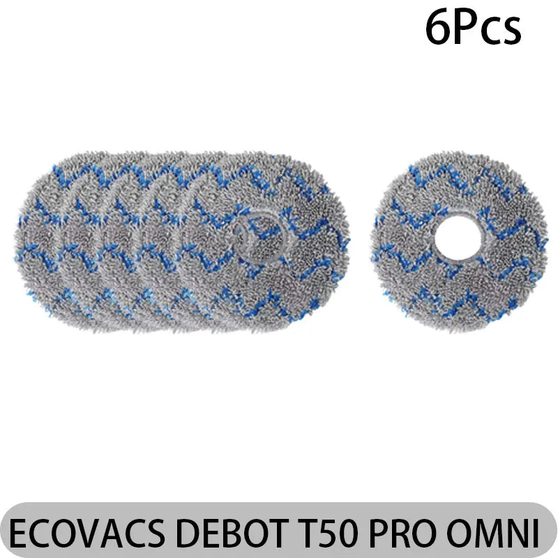 ECOVACS DEEBOT T50 PRO OMNI Replacement Parts | Main Brush, Side Brush, HEPA Filter, Mop, Dust Bag
