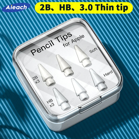 AIEACH Apple Pencil Replacement Tips – 2B/HB/2.0/3.0, Soft & Hard Nibs for Apple Pencil 1st, 2nd & 3rd Gen, USB-C Pro