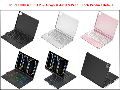 Magic Keyboard Case for iPad – Air 11/13, Pro 11/12.9, iPad 10th/7th-9th Gen, Backlit