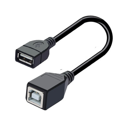 USB 2.0 Type-A female to USB-B male printer cable adapter by R.E.D. Shopping, showing the connectors and cable in close-up.