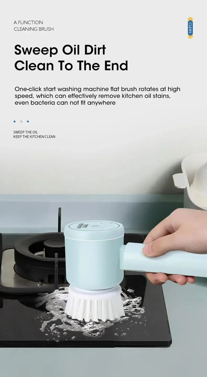 Electric Cleaning Brush | Multifunctional Rotary Scrubber for Kitchen, Bathroom & Balcony