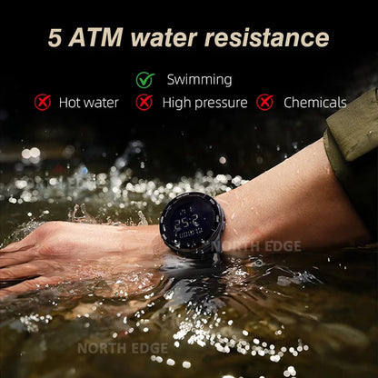 NORTH EDGE TERRAX Men's Digital Sport Watch – 50M Waterproof, Stopwatch, Countdown, Outdoor