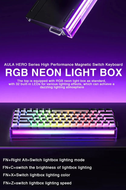AULA HERO 68HE Magnetic Switch Keyboard – Rapid Trigger, 8K Polling, Hot-Swap, RGB, 68% Layout