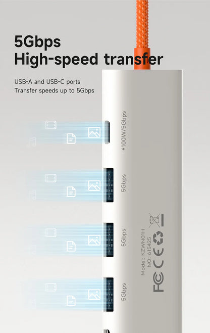 Hagibis USB-C Hub Multiport | 4K HDMI | RJ45 Ethernet | Heat Dissipation | MacBook & Laptops