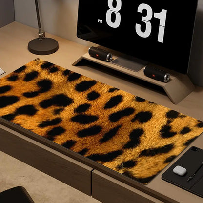 Leopard XXL Gaming Mouse Pad – Rubber Deskmat, Kawaii Anime Design, Multiple Sizes