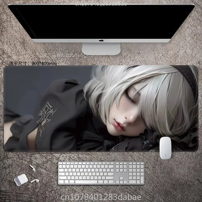 NieR Automata ARPG Leather Mouse Pad – Waterproof PU Leather, Keyboard Table Mat, E-Sports Gaming