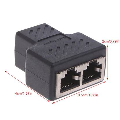 RJ45 Ethernet Splitter Adapter – 1 to 2 Ways, Coupler Plug, Ethernet Extender for Laptop & PC