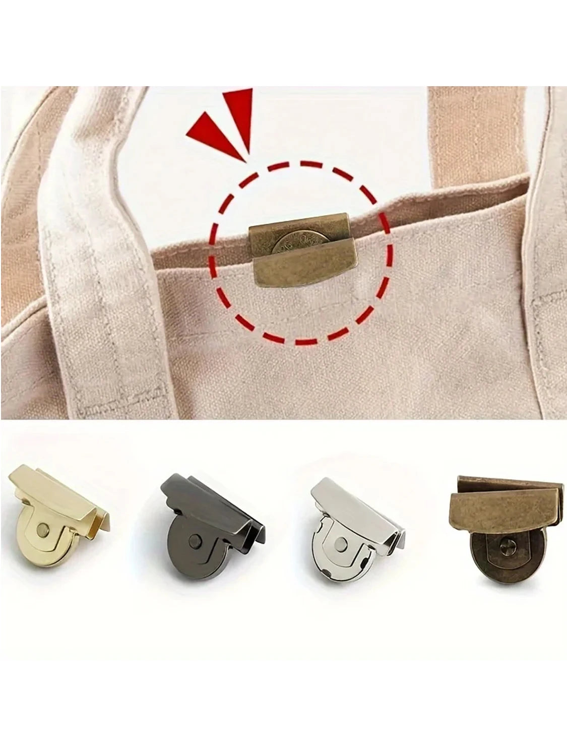 Magnetic Bag Snap Buttons | Hidden Metal Buckle Set 4 or 8 Pieces