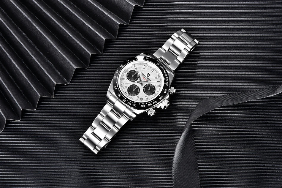 PAGANI DESIGN Men's Luxury Chronograph Watch – 100M Waterproof, Quartz Sport Wristwatch, Gift