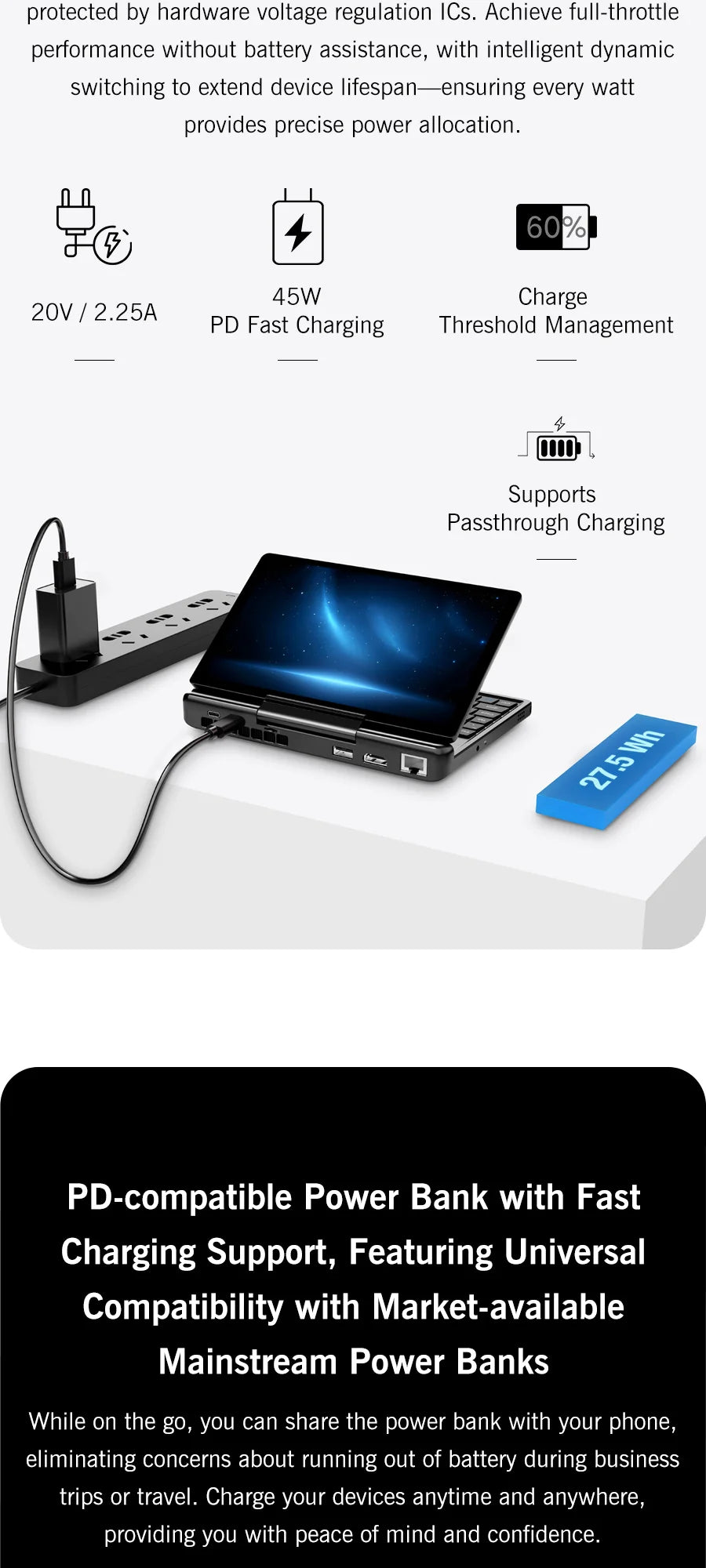 GPD MicroPC 2 – 7" Mini Laptop, Intel i3-N300, 16GB DDR5, 512GB SSD, Touch Screen, Windows 11