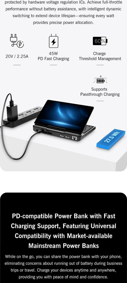 GPD MicroPC 2 – 7" Mini Laptop, Intel i3-N300, 16GB DDR5, 512GB SSD, Touch Screen, Windows 11