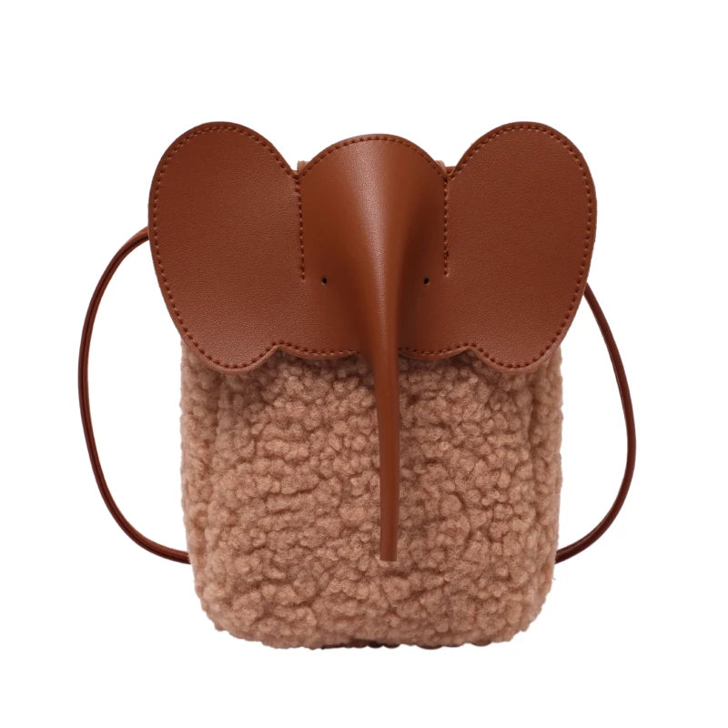 Corduroy Elephant Phone Bag – Luxury Bucket Shoulder Purse for Women