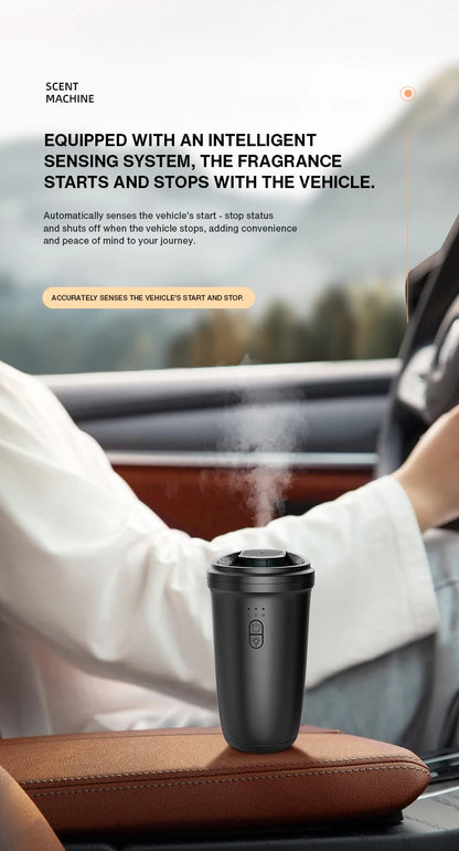 Namste Car Air Freshener | 50m³ Waterless Aroma Diffuser | Essential Oils | Aluminum | USB-C | Black