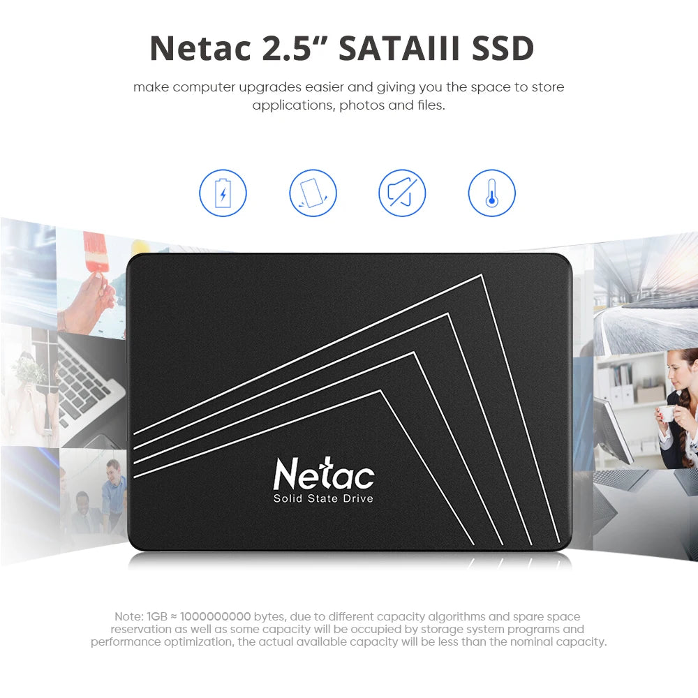 Netac 2.5" SATA3 SSD | 128GB to 2TB | Internal Solid State Drive | Laptop & PC Upgrade