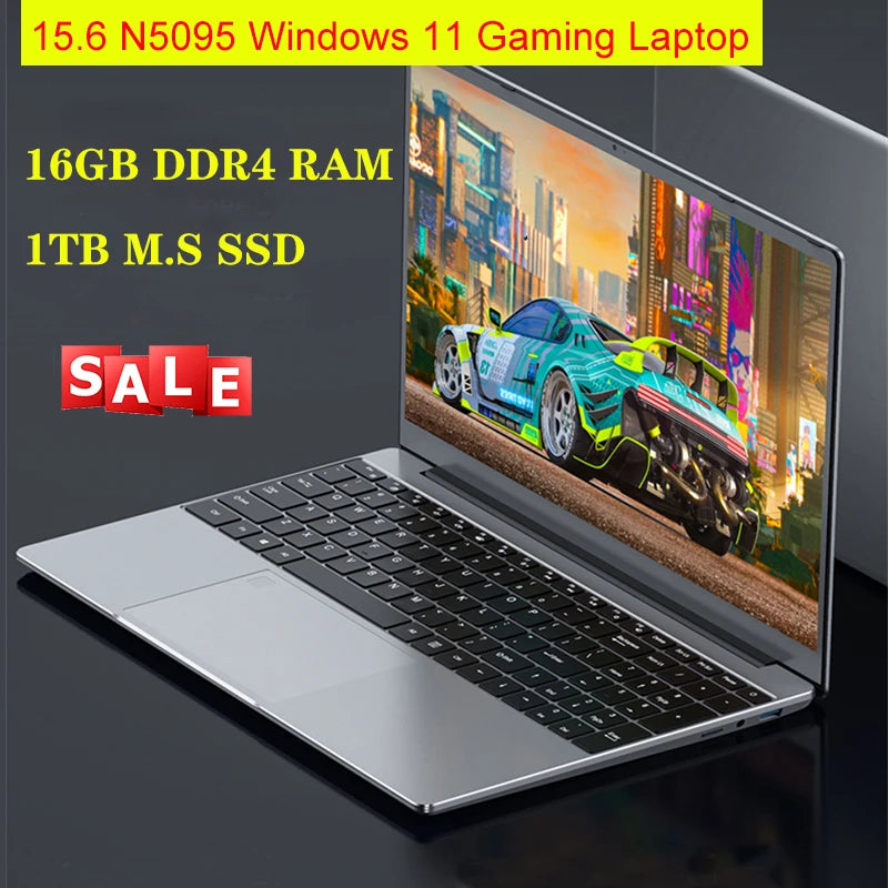 molosuper ML53 15.6" Laptop – Intel Celeron N5095/N95, 8/16GB DDR4, up to 1TB SSD, Fingerprint, Windows 11