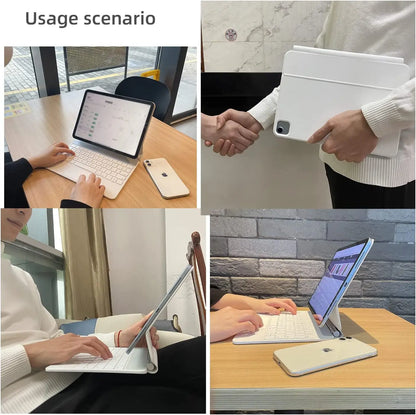 GOOJODOQ Magic Keyboard for iPad Pro 11" / Air 11" M2 M3 | Floating Stand | Bluetooth | Multi-Language