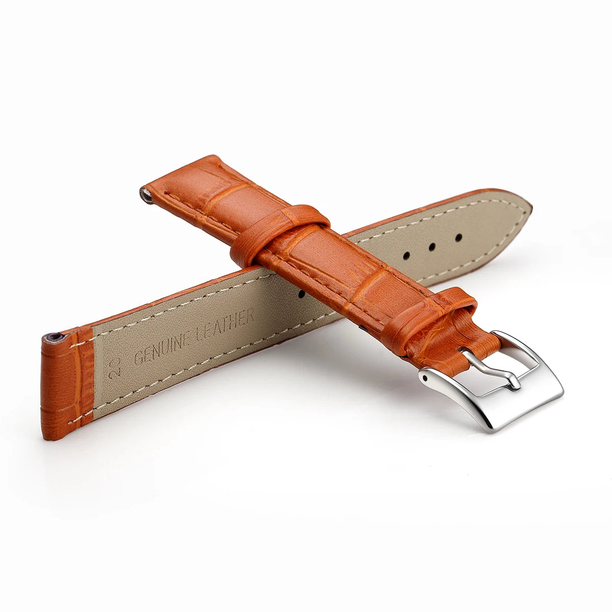 Premium Genuine Leather Watch Strap | 12–24mm, 9 Colors + Tool