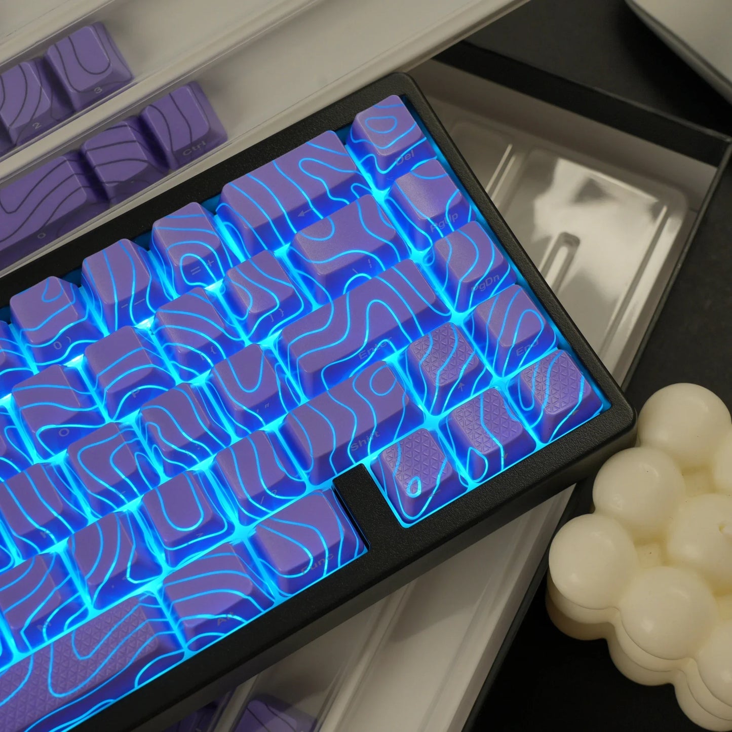 XVX Topographic Keycaps 118 Keys – OEM Profile, Shine-Through, IMD-Tech, Side Print