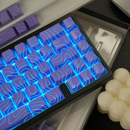 XVX Topographic Keycaps 118 Keys – OEM Profile, Shine-Through, IMD-Tech, Side Print