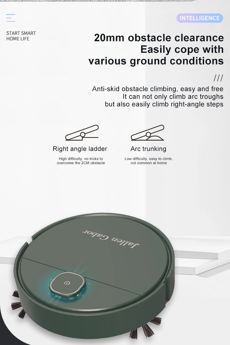 R.E.D. Shopping 3-in-1 smart sweeping robot vacuum cleaner with compact design, wireless operation, suitable for home sweeping and vacuuming.