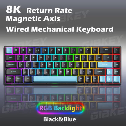 GIBKEY Magnetic Axis Gaming Mechanical Keyboard – 68-Key, 8K Return Rate, RGB, Hot Swap