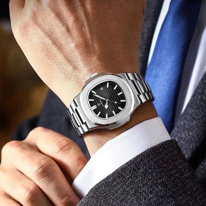 POEDAGAR Men's Luxury Sport Watch – Square Dial, Waterproof, Luminous, Date, Quartz