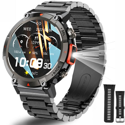 Imosi Outdoor Smart Watch with Flashlight – Sport Fitness Tracker, Blood Pressure, IP67