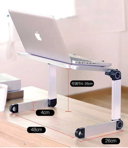 Adjustable Folding Laptop Desk for Bed – Portable Notebook Stand with Cooling Fan