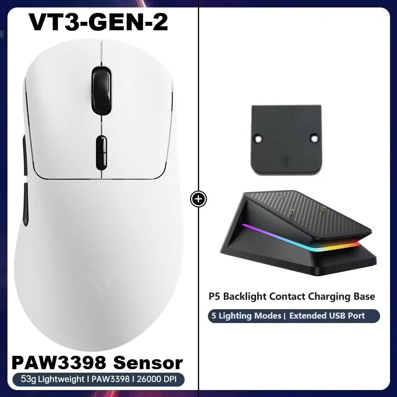 Rapoo VT3 GEN-2 Wireless Gaming Mouse – 53g, 8KHz, 26000DPI, 10 Buttons