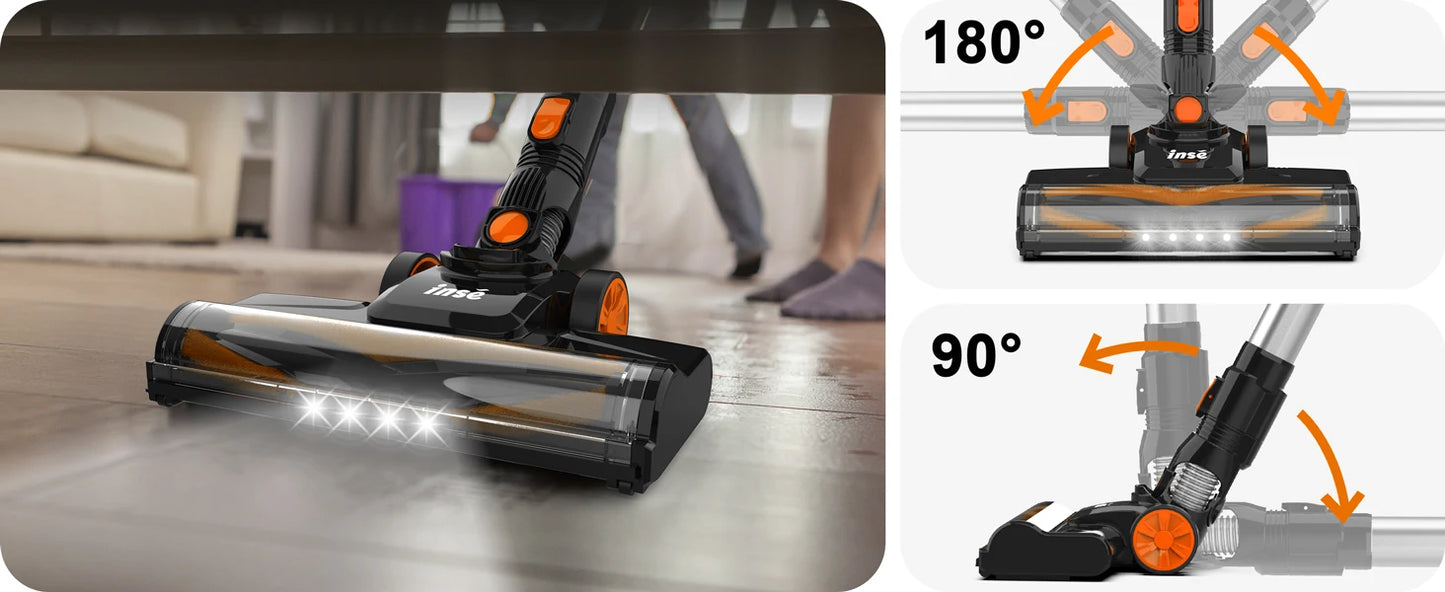 INSE V770 Cordless Stick Vacuum Cleaner – 25kPa, 235W, 6-in-1, 40min Battery