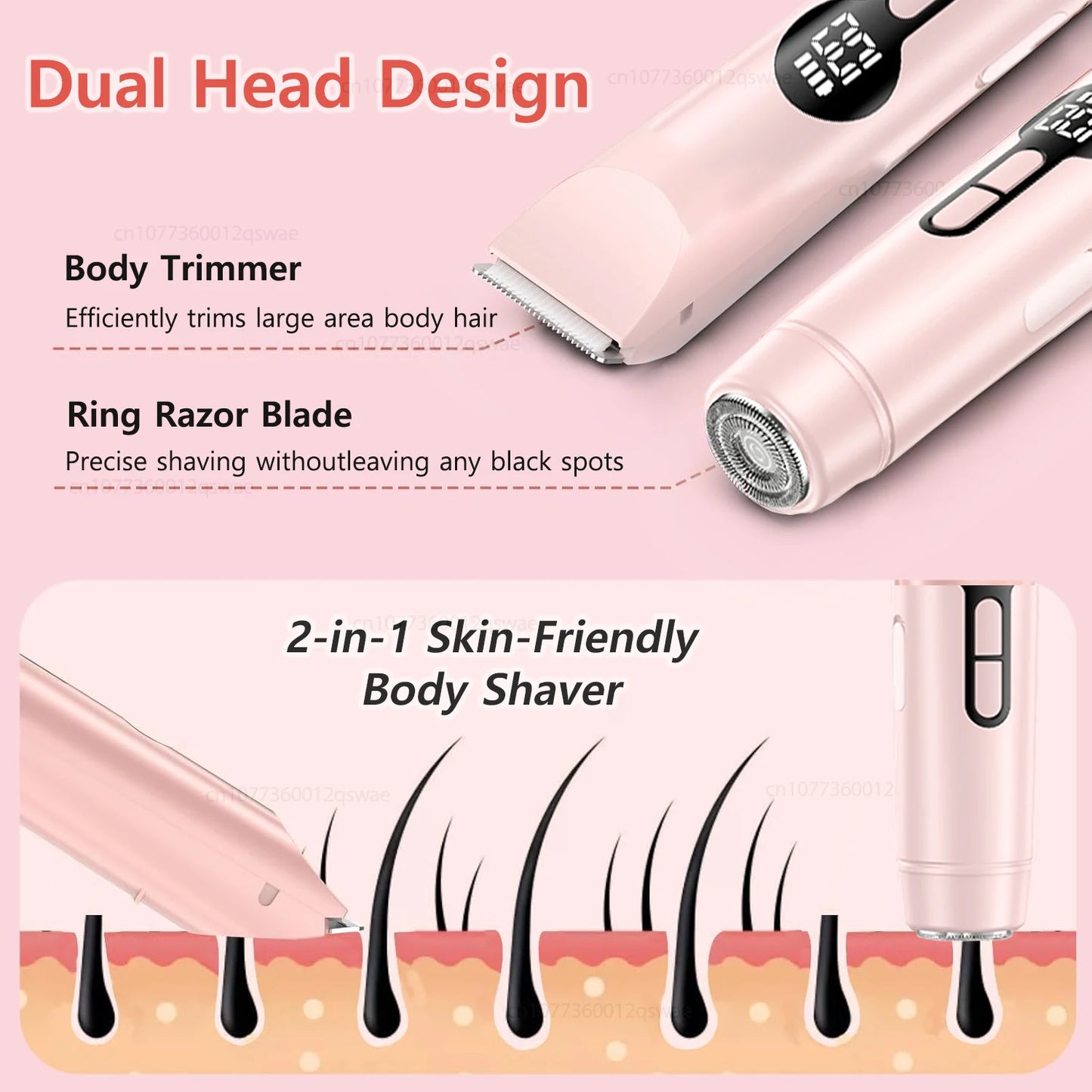 Electric Lady Shaver – Rechargeable Wet & Dry Razor for Legs, Arms, Underarm & Bikini