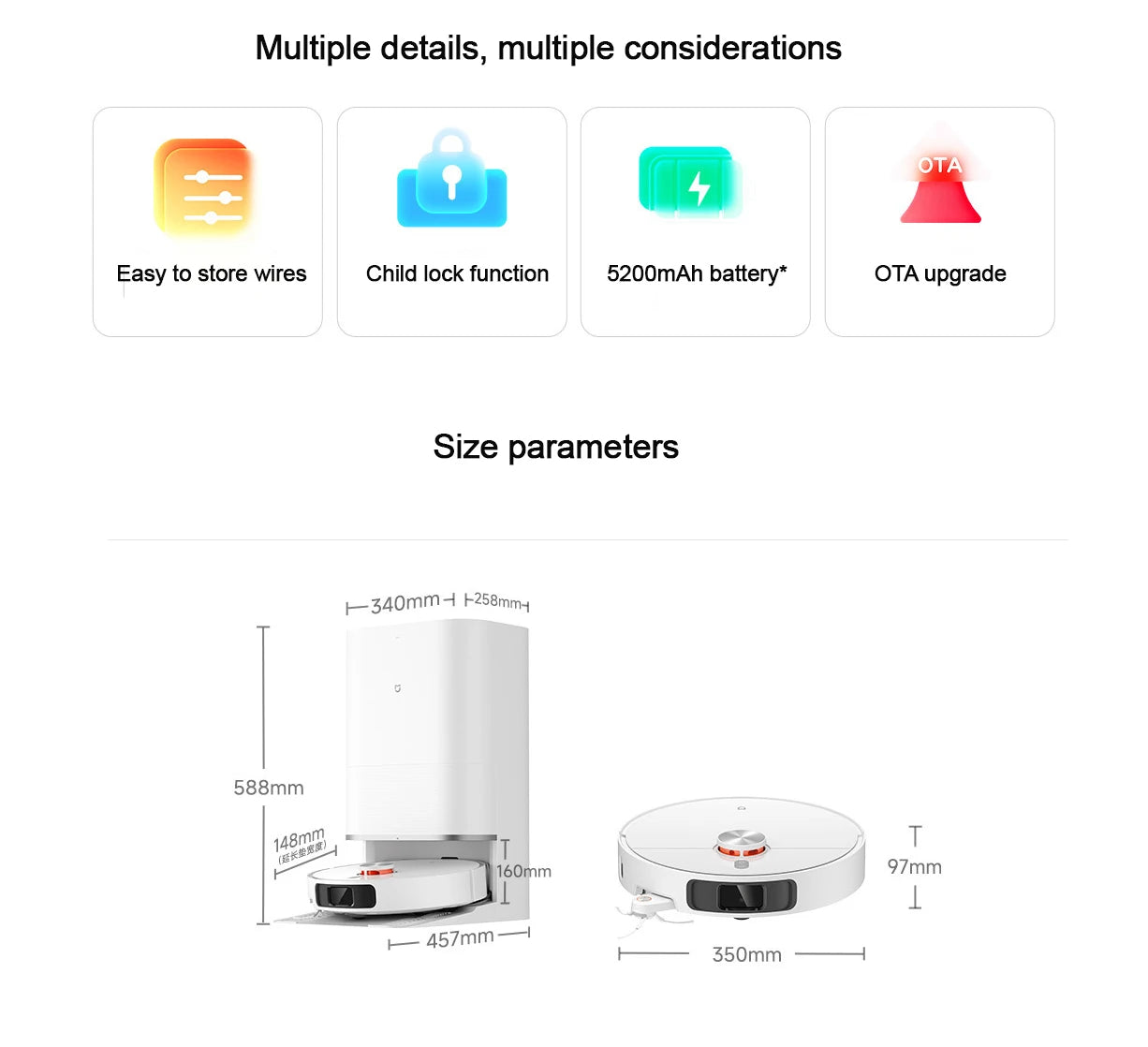 Xiaomi MIJIA M40 Robot Vacuum Cleaner – High-Precision Obstacle Avoidance, 12kPa Suction | EU/UK