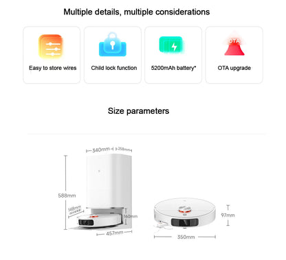 Xiaomi MIJIA M40 Robot Vacuum Cleaner – High-Precision Obstacle Avoidance, 12kPa Suction | EU/UK
