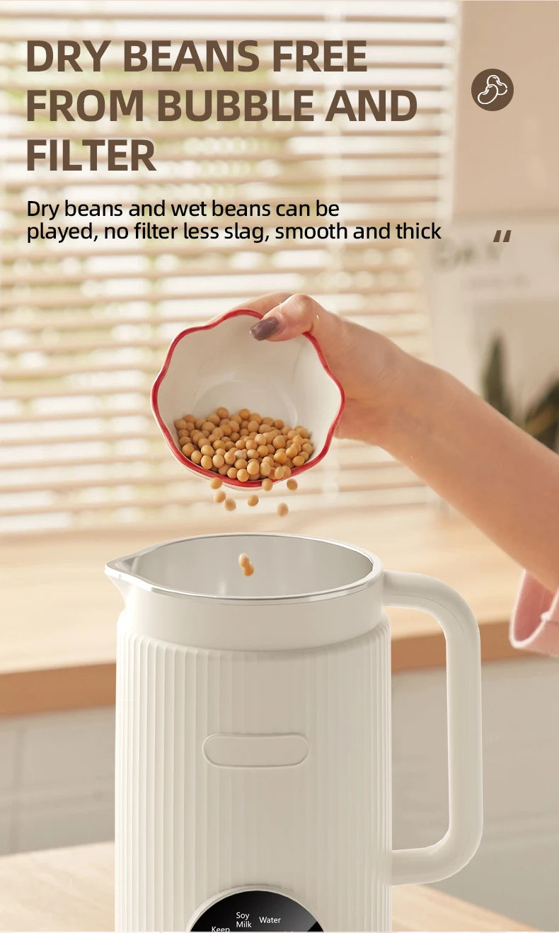 8-in-1 Automatic Nut Milk Machine & Coffee Maker – 40oz, Self-Cleaning, Delay Start, Keep Warm