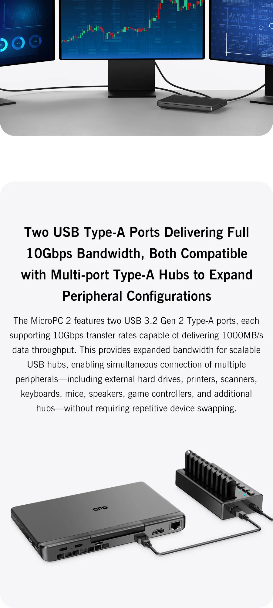 GPD MicroPC 2 – 7" Mini Laptop, Intel i3-N300, 16GB DDR5, 512GB SSD, Touch Screen, Windows 11