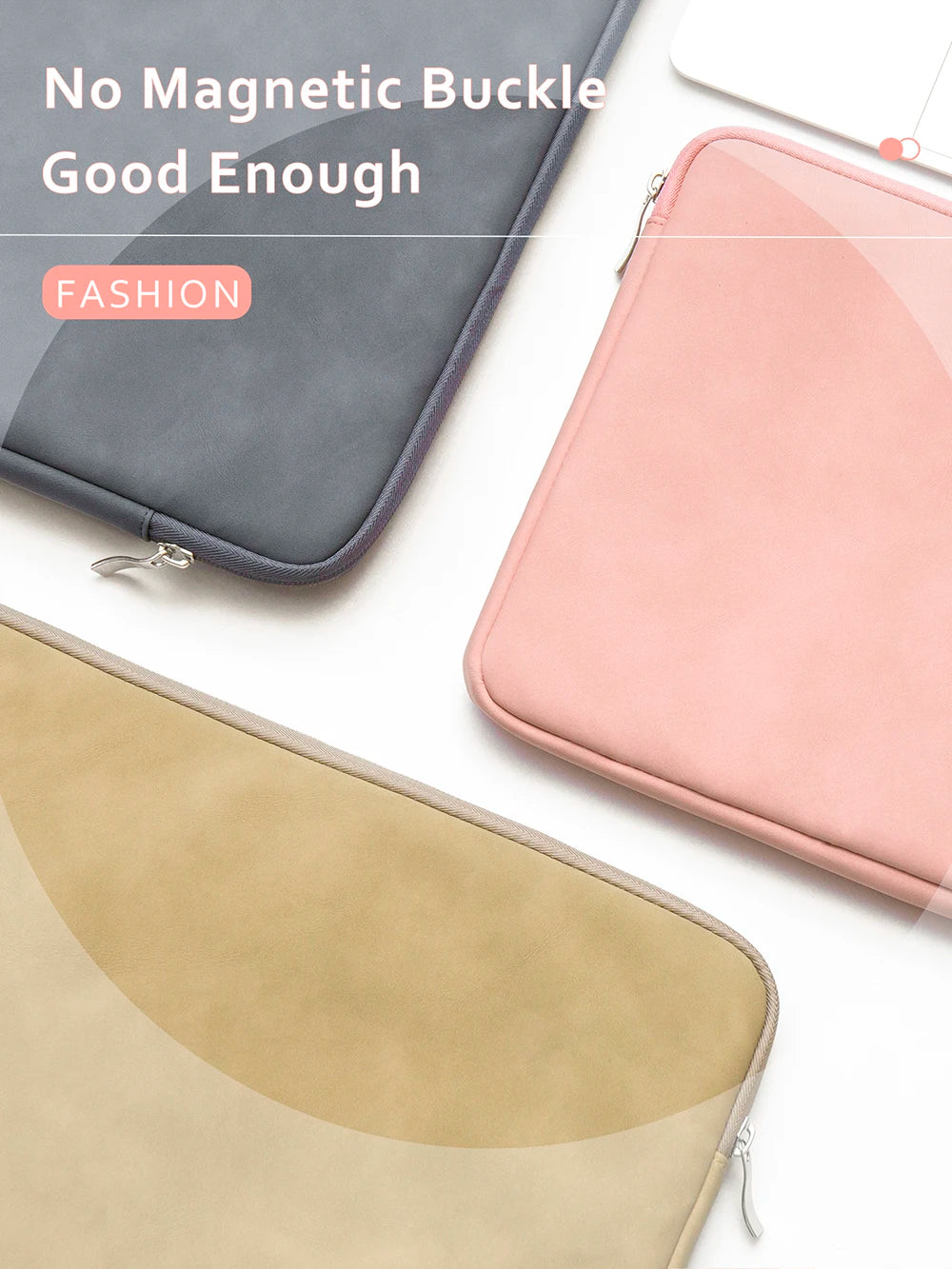 EGYAL Laptop Sleeve Bag – PU Zipper, 13–16", MacBook Air/Pro, Dell, Xiaomi, Huawei, 3 Colors