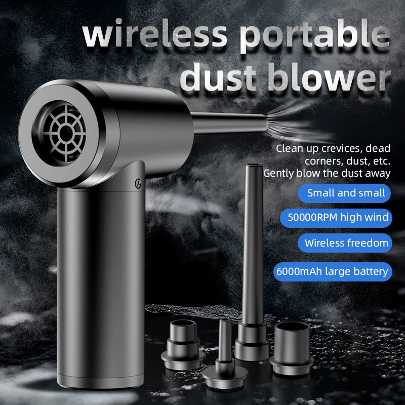 Wireless Air Duster 50000 RPM – USB Compressed Air Blower for PC, Laptop, Keyboard & Camera