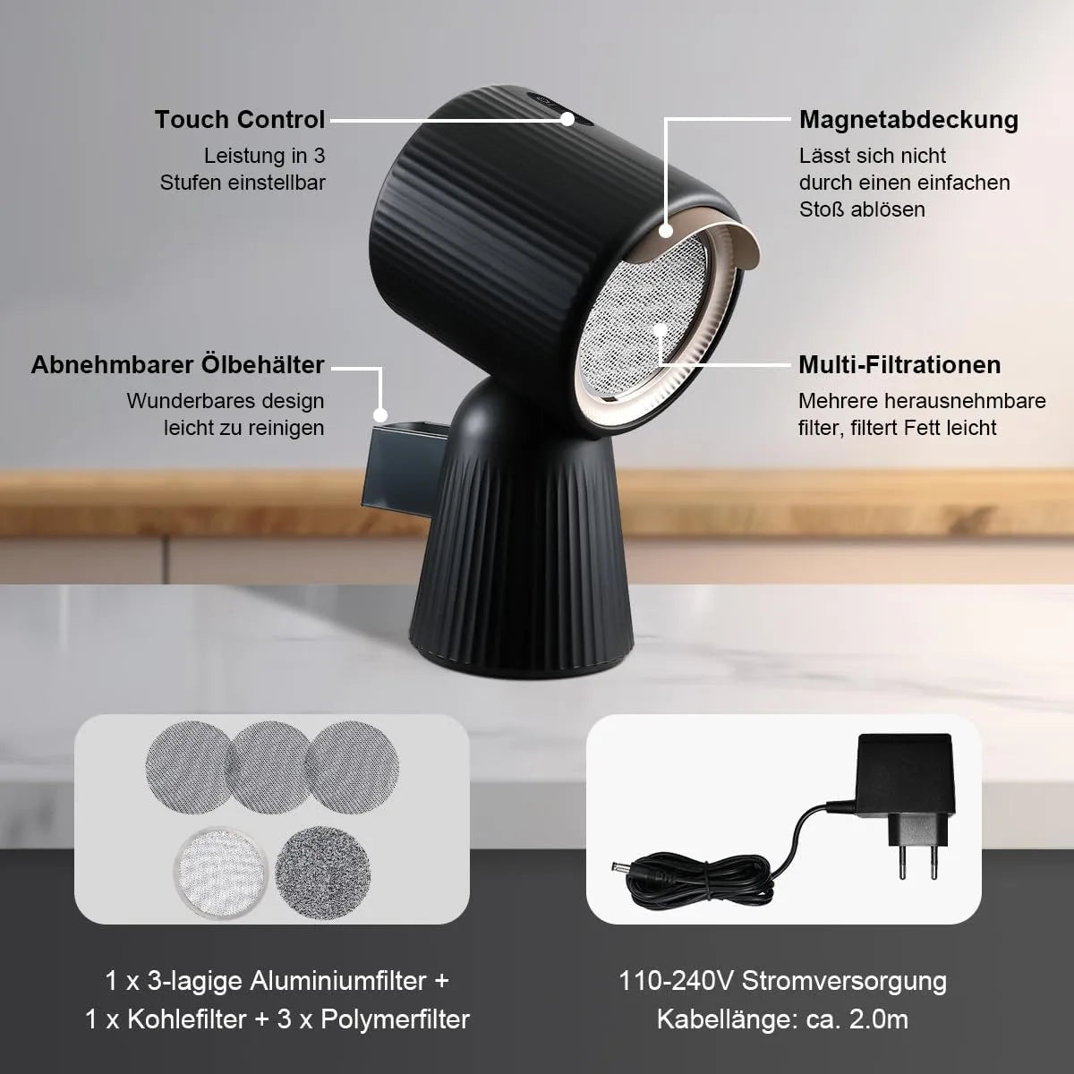 TopStrong Mini Recirculation Hood | 180m³/h | Charcoal Filter | 40dB | EU