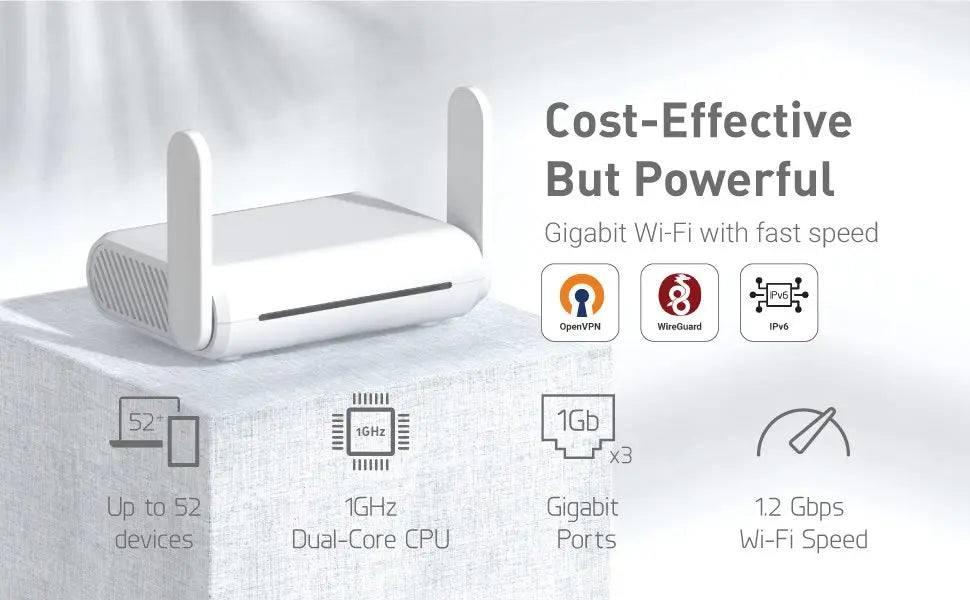 GL.iNet Opal GL-SFT1200 – Dual-Band Travel Router, VPN, Tor, OpenWrt, Gigabit