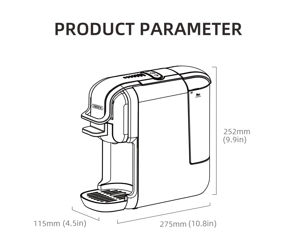 HiBREW H2B Cold & Hot Coffee Maker | 5-in-1 | Nespresso & Dolce Gusto Compatible | EU 220V