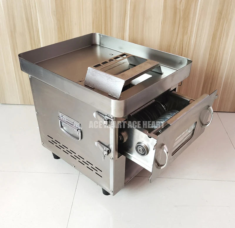 850W Commercial Meat Cube Cutter & Slicer Machine – Adjustable Cut Size, Fresh Meat Dicer