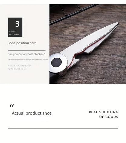 Multifunctional Kitchen Scissors | Stainless Steel Meat, Fish & Food Cutting Shears